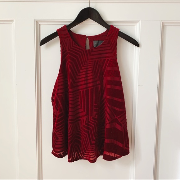 Anthropologie Tops - Anthropologie Sunday In Brooklyn Red Velvet Top